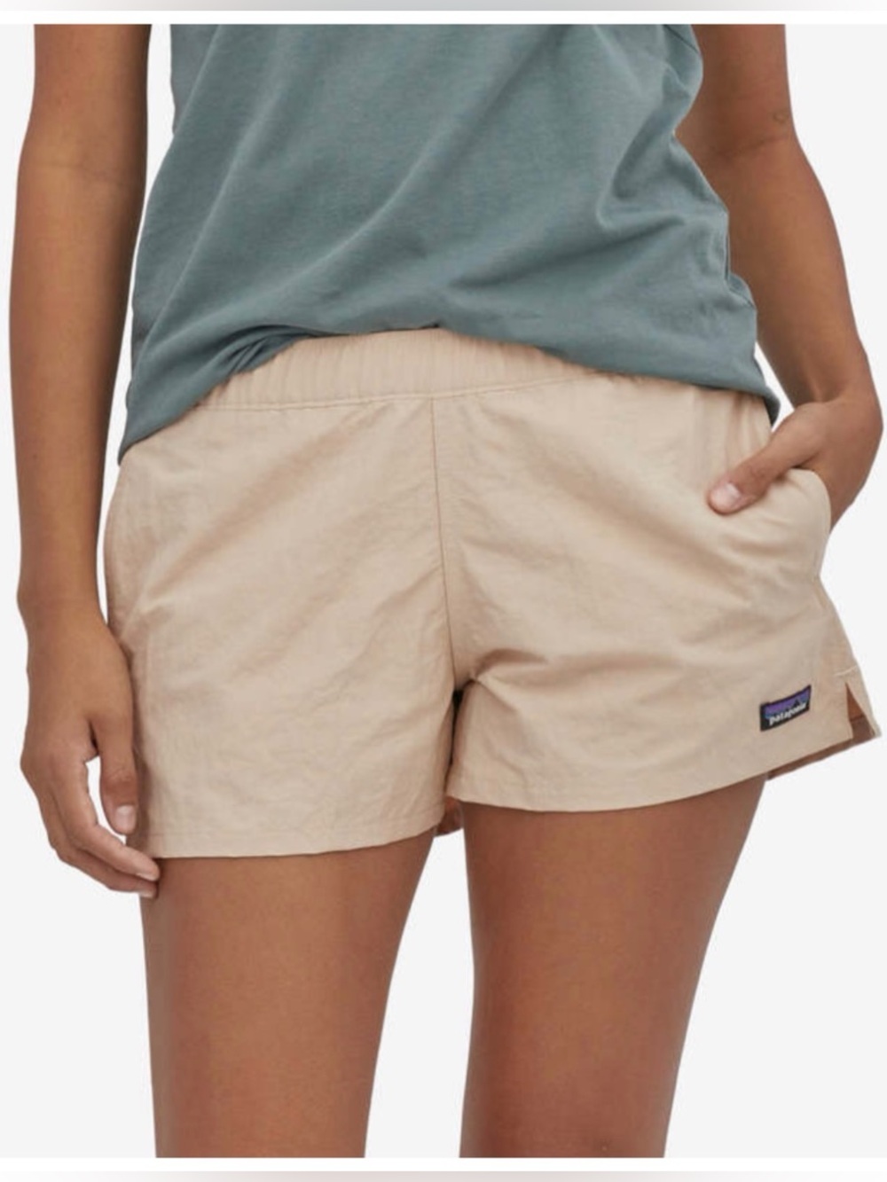 Patagonia Women’s Sz S Tan Barely Baggies Shorts Pull On Lightweight
